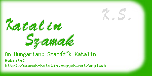 katalin szamak business card